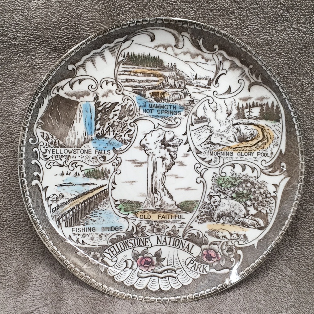 Vintage Yellowstone Souvenir/Collectors 9.5” Plate